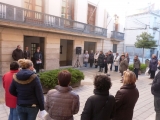 Imatge de l'acte institucional celebrat davant de l'Ajuntament (foto: Ajuntament de les Borges)