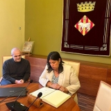Ahir durant la visita a l'Ajuntament de les Borges Blanques.