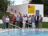 Imatge de l'acte inaugural de la nova piscina (foto: Ajuntament de les Borges)