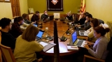 Durant la celebració del ple del 30 de gener de l'Ajuntament de les Borges Blanques.